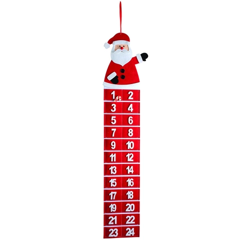 Weihnachts Adventskalender Filz Hängende Weihnachtsmann Schneemann Countdown Taschen Feiertag Wanddekoration