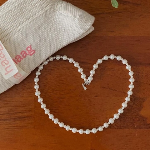 Elegante Collana Di Künstliche Perle D'acqua Dolce Sfumate Con Chiusura In Argento Sterling 925 Gioielli Minimalisti In Stile Coreano
