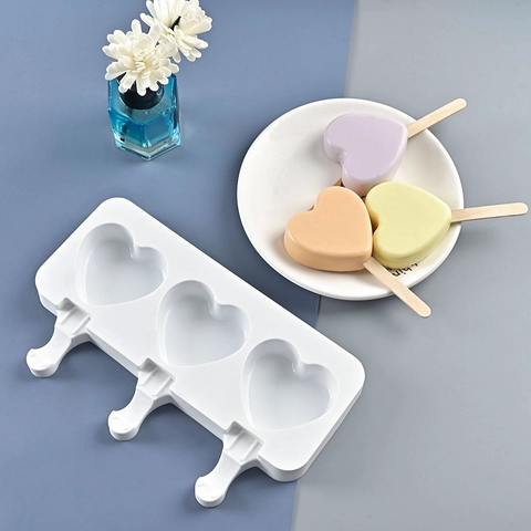 Stampo Per Ghiaccioli In Silicone Alimentare DIY Macchina Per Gelato Multi Cavità Forme Cuore Ananas Strumento Dessert
