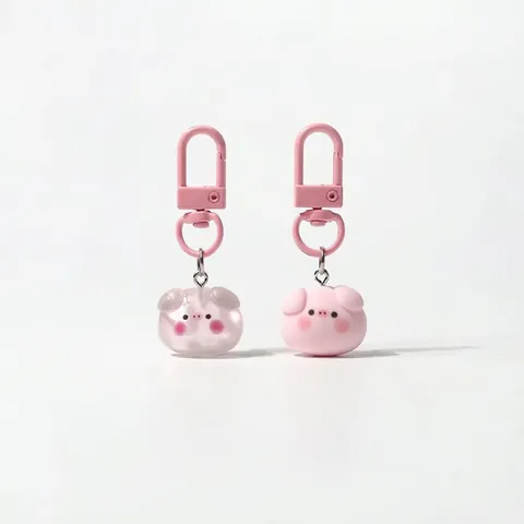 Cartoon Cute Pink Pig Resin Keychain Pendant Drip Oil Resin Piggy Bag Charm For Backpack Wallet Accessory Women Girl Gift