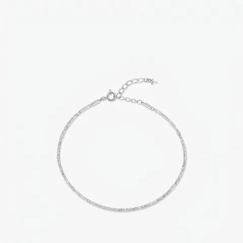 925 Sterling Silber Armband Für Damen Minimalistisches Broken Silver Design Feine Verstellbare Kette Schmuck Geschenk
