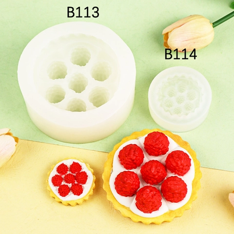 Moule Silicone Framboise 3D Forme Baie Multi-Cavité Flexible Pour Décoration Gâteaux Pudding Bougie Savon Bricolage Accessoire