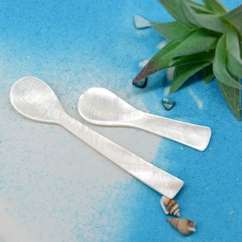 Natuurlijke Kunstparelmoer Lepel Iriserend Gepolijst Kaviaar Koffie Servies Cosmetische Spatel Handgemaakt Mediterraanse Stijl
