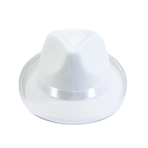 Classic Fedora Hat Polyester Felt Satin Ribbon Retro Jazz Style Gentleman Stage Performance Magic Show Colorful