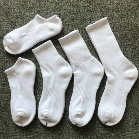 Unisex Sport Socks Cotton Blend Breathable Ribbed Cuff Crew Ankle Casual Solid Color Soft Elastic Athletic