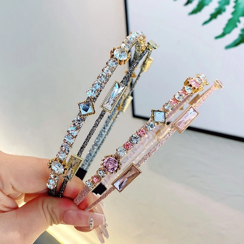 Cerchietto Elegante Con Strass E Cristalli Stratificato Stile Foresta Fata Cerchio Per Capelli Donna Accessorio Geometrico