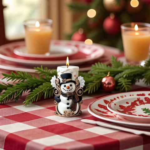 Stampo In Silicone Pupazzo De Neve Di Natale Stereo Produzione Di Candele Fai Da Te Sapone Fatto A Mano Tema Inverno Decor