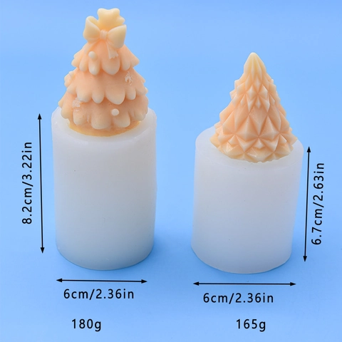 Weihnachtsbaum Silikonform Für DIY Kerzenherstellung Kuchen Backen Seife Gips Aromatherapie Handwerk Schleife Und Geometrische Textur