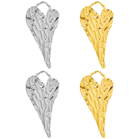Ciondolo Cuore Irregolare Acciaio Inossidabile 304 Trama Fusa DIY Gioielli Charms Punk Esagerato Tono Oro Argento