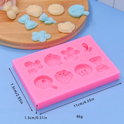Silikon Tortenform Kirsche Pfirsich Blume Erdbeere Lutscher Schleife DIY Backen Fondant Schokolade Bastelwerkzeug