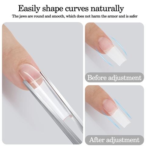 Professionele Nagelvormclips Roestvrij Staal C-Curve Tweezers Voor Acryl Verlenging Manicure Tool Rechte Gebogen Punten