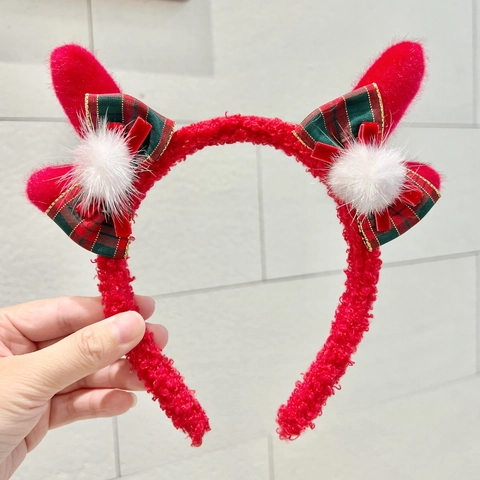 Weihnachts Haarreif Rentier Geweih Plüsch Haarbänder Pailletten Nikolausmütze Party Haarschmuck Damen Kinder Dekoration