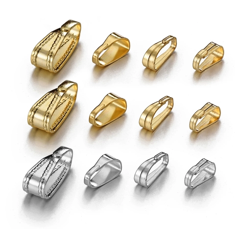 Stainless Steel Pinch Bails Pendant Connectors Smooth Stamped DIY Jewelry Making Findings Necklace Link Accessories