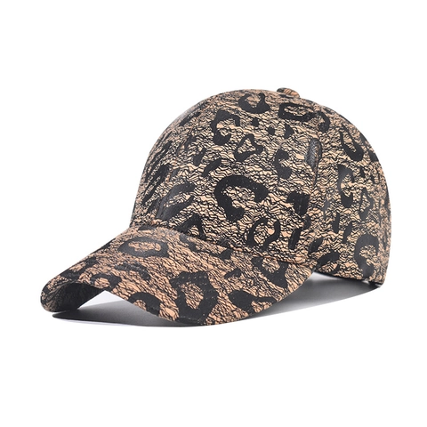 Leopardmuster Spitze Baseballkappe Verstellbare Atmungsaktive Mesh Sonnenhut Für Damen Herren Trendig Lässig