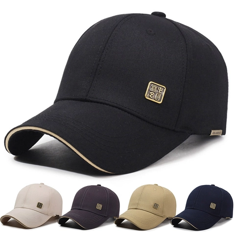 Cappellino Da Baseball In Cotone Unisex Con Distintivo In Metallo Retro Regolabile Protezione Solare Outdoor Cappello Casual