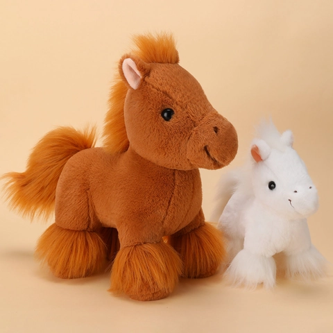 Niedliches Pferd Plüschtier Simulation Gefülltes Pony Weicher Kurzer Plüsch PP Baumwolle Puppe Für Kinder
