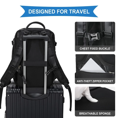 Large Capacity Waterproof Travel Backpack For Women With USB Charging Port Independent Shoe Compartment Dry Wet Separation Casual Laptop Backpack