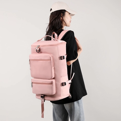 Large Capacity Travel Backpack Nylon Dry Wet Separation With Shoe Compartment Sports Gym Bag For Men Women