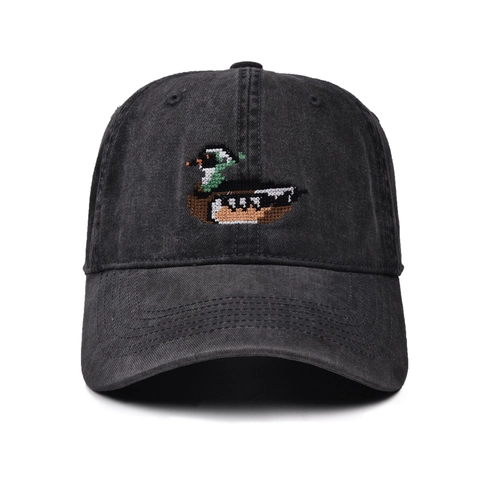 Baseball Cap Washed Cotton Retro Pixel Art Animal Embroidery Adjustable Outdoor Streetwear Sun Shade Hat For Unisex