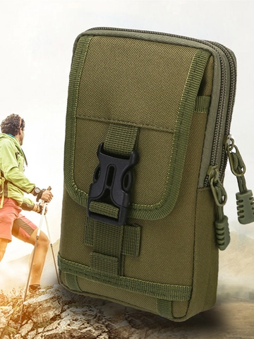Tactical Cell Phone Pouch Nylon Belt Waist Bag Molle Utility Gadget Carry Case For Outdoor Men