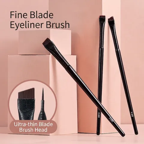 Blade Eyeliner Eyebrow Makeup Brushes Ultra Thin Synthetic Fiber Wood Handle Precise Professional Detail Eye Tool