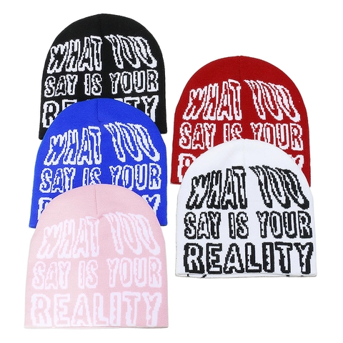 Gorro Beanie De Punto Acrílico Cálido Resistente Al Viento Invierno Streetwear Letra Gótica Cruz Jacquard Para Hombre Mujer