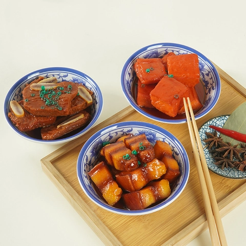 Simulation Artificial Food Model Chinese Dish Braised Pork PVC Melamine Bowl Display Photography Prop Ornament