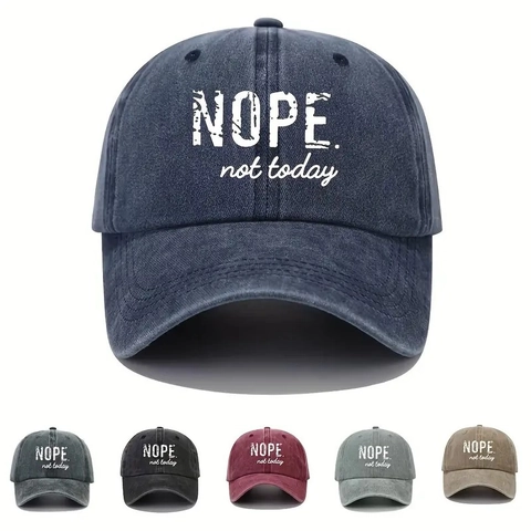Vintage Washed Cotton Baseball Cap For Men Women Adjustable NOPE Letter Print Dad Hat Casual Sunshade Snapback Outdoor Cap