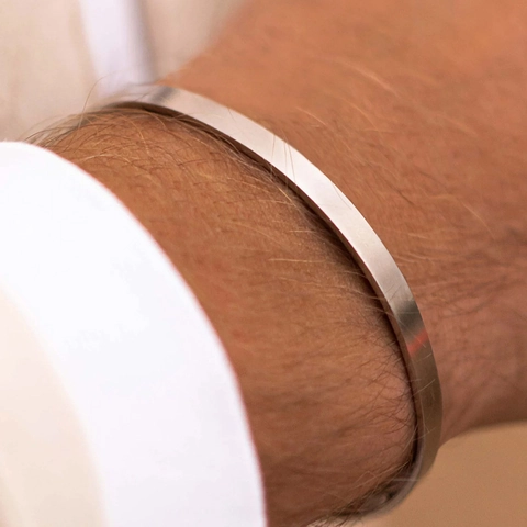 Minimalist Edelstahl Offen Manschette Armreif Für Herren Damen Poliert Gebürstet Schlicht Geometrisch Mode Schmuck Armband Geschenk