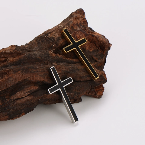 Colgante Cruz Acero Inoxidable 304 Esmalte Aceite Gota Joyería Religiosa Accesorio DIY Hombres Mujeres