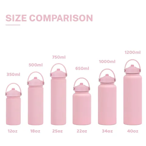 Insulated Water Bottle 304 Stainless Steel Vacuum Flask With Straw Lid Handle For Outdoor Sports Gym Travel Matte Wide Mouth