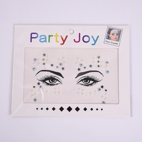 Face Crystal Stickers Rhinestone Acrylic Self Adhesive Festival Party Body Art Makeup Decals For Women