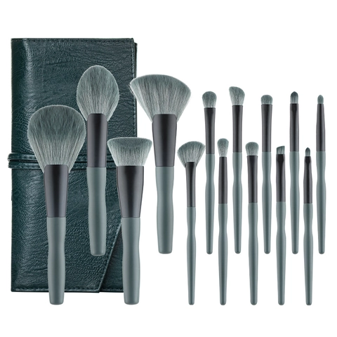 Professionelle Make-up-Pinsel Nano Bionische Synthetikfaser Holzgriff Puder Lidschatten Verblenden Beauty-Tools Morandi Grün
