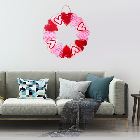 Corona De Corazón San Valentín Tela Fieltro Adorno Colgante Romántico Para Decoración De Casa Y Fiesta
