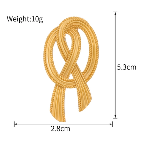 Spilla a Fiocco in Oro Vintage Francese per Donna Elegante Spilla a Nodo in Nastro di Lega per Cappotti Abiti Gioielli di Moda
