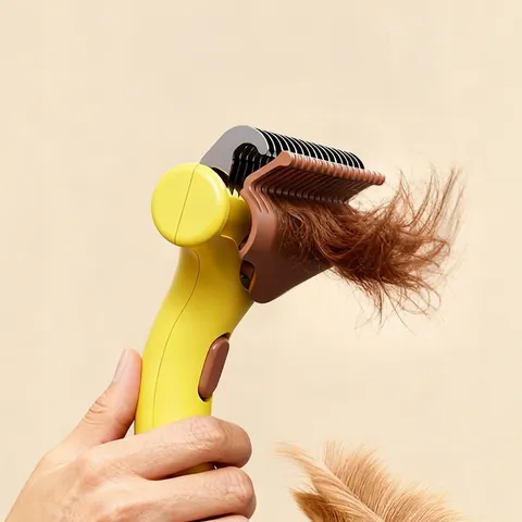 Haustier Entfilzungskamm Selbstreinigender Unterfellrechen Für Hunde Katzen Edelstahlklinge Fellpflege Ergonomischer Griff