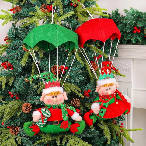 Decorazione Da Appendere Elfo Paracadute Di Natale Bambola Di Peluche In Tessuto Ornamento Per Albero Di Natale