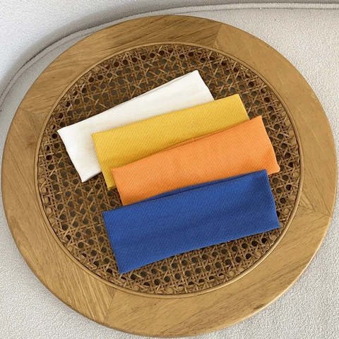 Ribbed Knit Headband Solid Color Wide Elastic Hair Band For Yoga Sports Fitness Daily Face Washing Minimalist Women