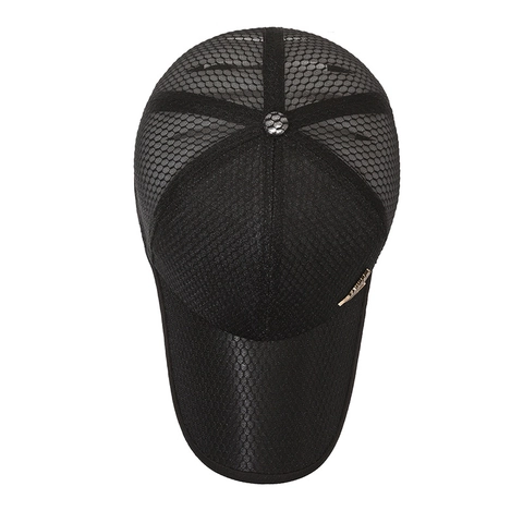 Atmungsaktive Mesh Baseball Kappe Herren Polyester Sonnenschutz Trucker Hut Verstellbar Langer Schirm Outdoor Angeln