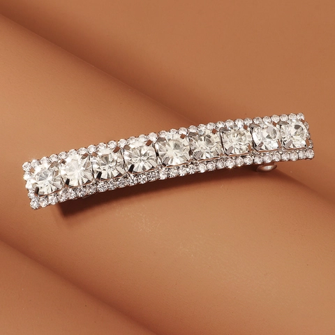 Elegante Fermaglio per Capelli in Lega con Strass Molletta a Molla Rettangolare per Donna Matrimonio Quotidiano Gioielli