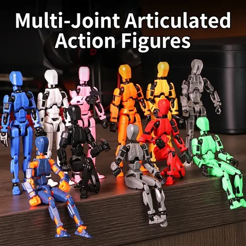Action Figure Multicolore Snodabile Bambola Robot Mobile Plastica DIY Decorazione Da Scrivania Giocattolo Antistress Con Armi