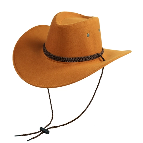 Cappello Da Cowboy Occidentale Tesa Larga Sottogola Regolabile Fascia Intrecciata Protezione Solare Stile Equitazione Unisex