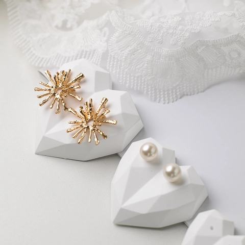 Herzform Schmuck Display Ständer Gips Geometrische Ohrring Halter Fotografie Requisiten Nordic Stil Minimalistisch Weiß