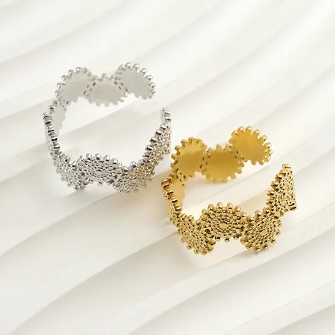 Vintage Edelstahl Zahnrad Offener Ring Für Damen Galvanisierter Mechanischer Industriestil Einstellbarer Finger Schmuck Geschenk
