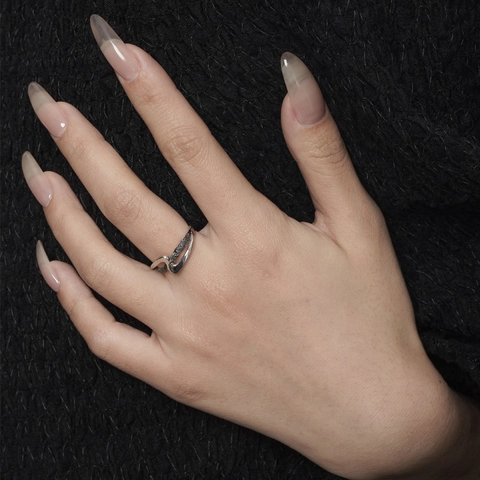 925 Sterling Silver Ring For Men Women Two Tone Z-Shaped Wavy Textured Wrinkled Design Vintage Adjustable Open Band Jewelry