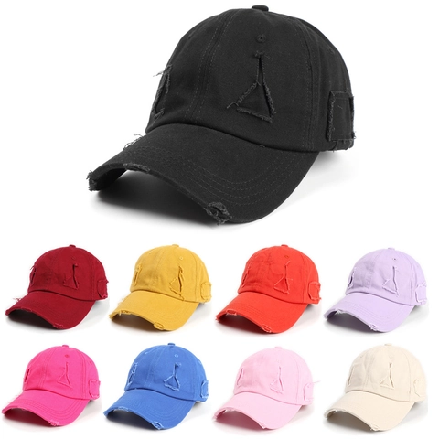 Casquette De Baseball En Coton Lavé Vieilli Réglable Style Rétro Cassé Chapeau De Soleil Extérieur Hommes Femmes
