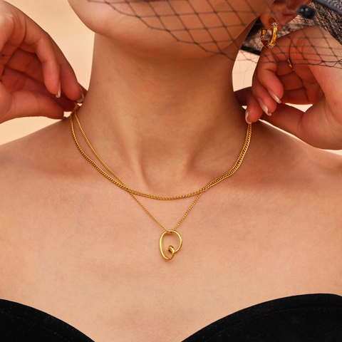Hohl Unregelmäßiges Herz Anhänger Halskette Für Frauen Edelstahl Vergoldet Einfach Ins Stil Schlüsselbein Kette Schmuck