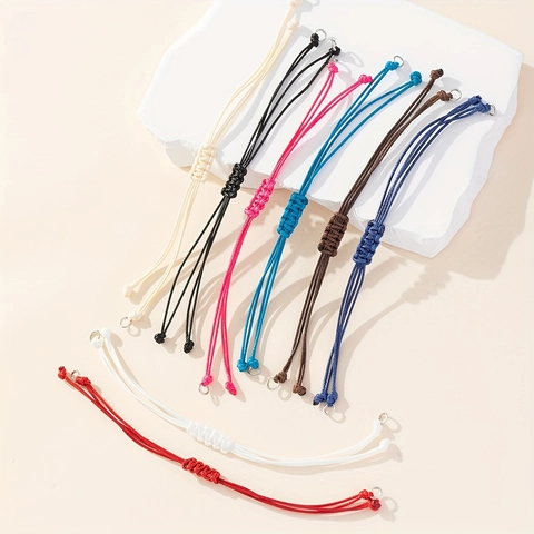 Bracciale in Cordino Cerato Intrecciato a Mano per Gioielli Fai da Te Nodo Scorrevole Regolabile Minimalismo Unisex Bracciale a Corda Semilavorato