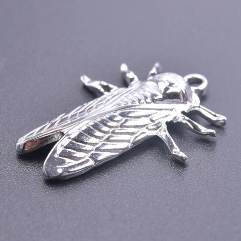 Cicada Charms Stainless Steel Pendant 3D Insect Animal Shape Iridescent Gold Silver Color DIY Jewelry Making Accessories