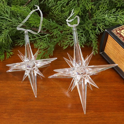 Christmas Ornaments Acrylic Transparent Snowflake Reindeer Star Hanging Decorations Holiday Tree Decor Sparkling Novelty